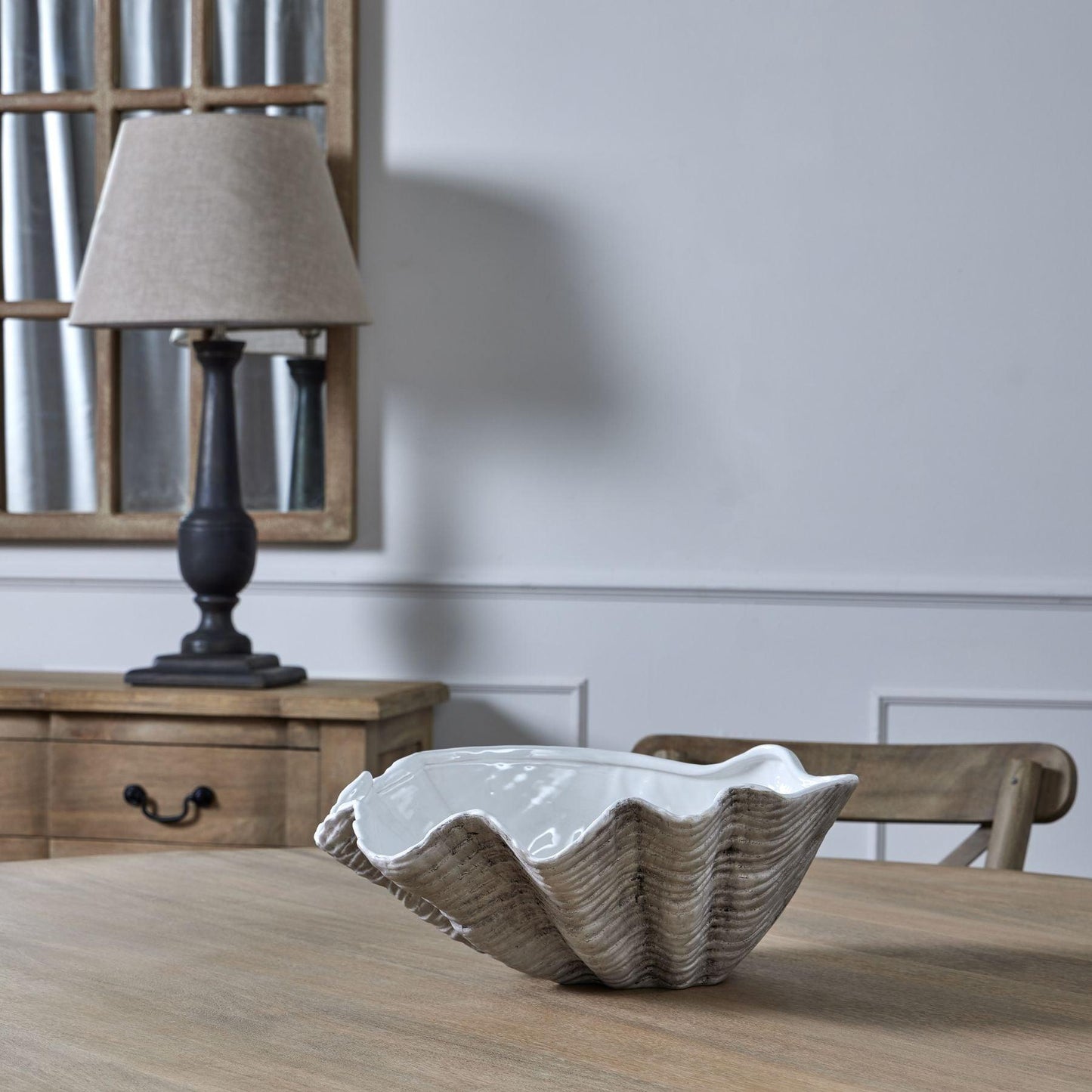 Large Ceramic Adele Shell Bowl - Eudemonia Home Goods
