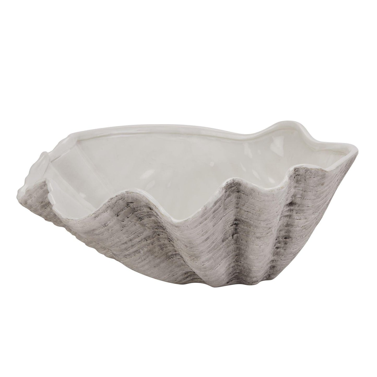 Large Ceramic Adele Shell Bowl - Eudemonia Home Goods