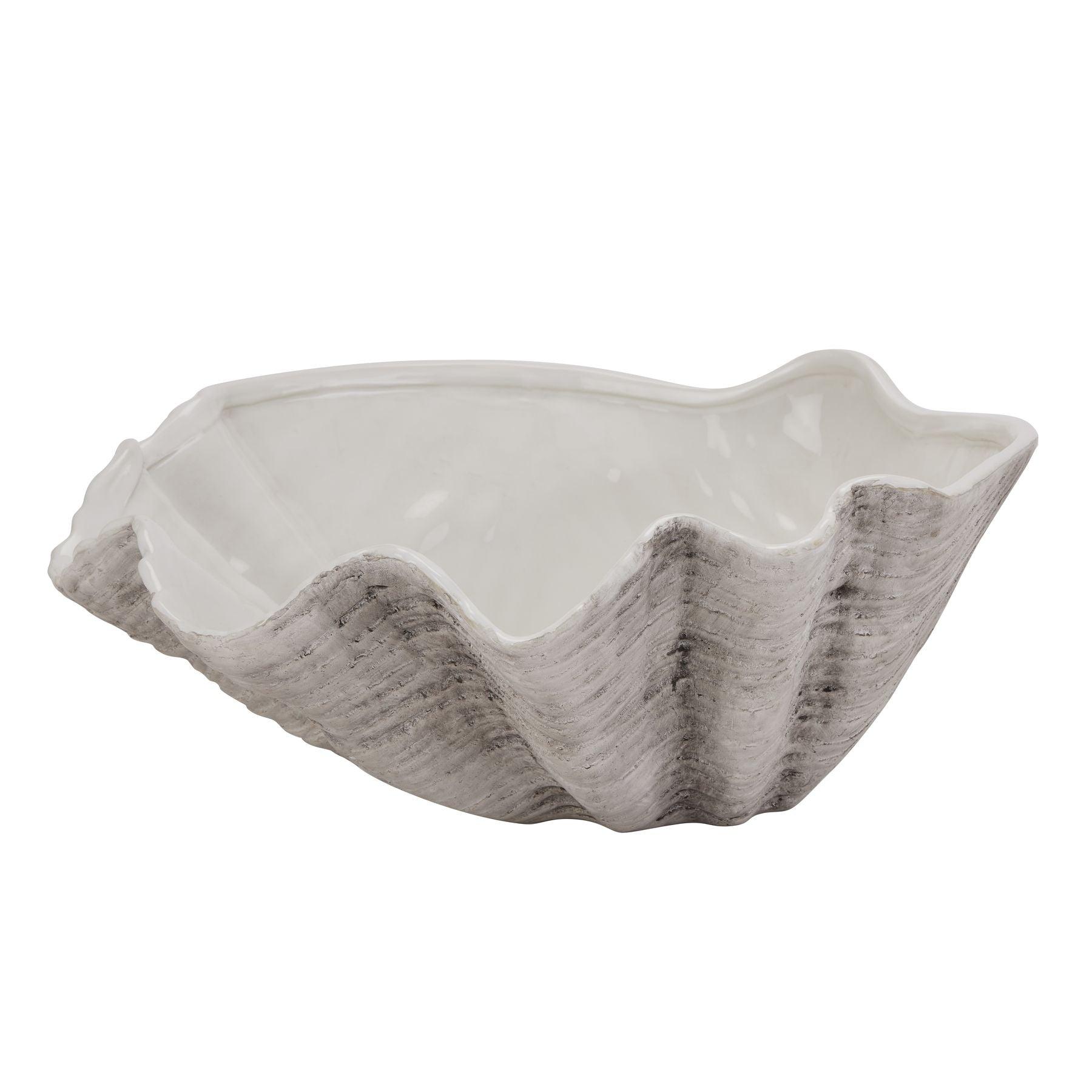 Large Ceramic Adele Shell Bowl - Eudemonia Home Goods