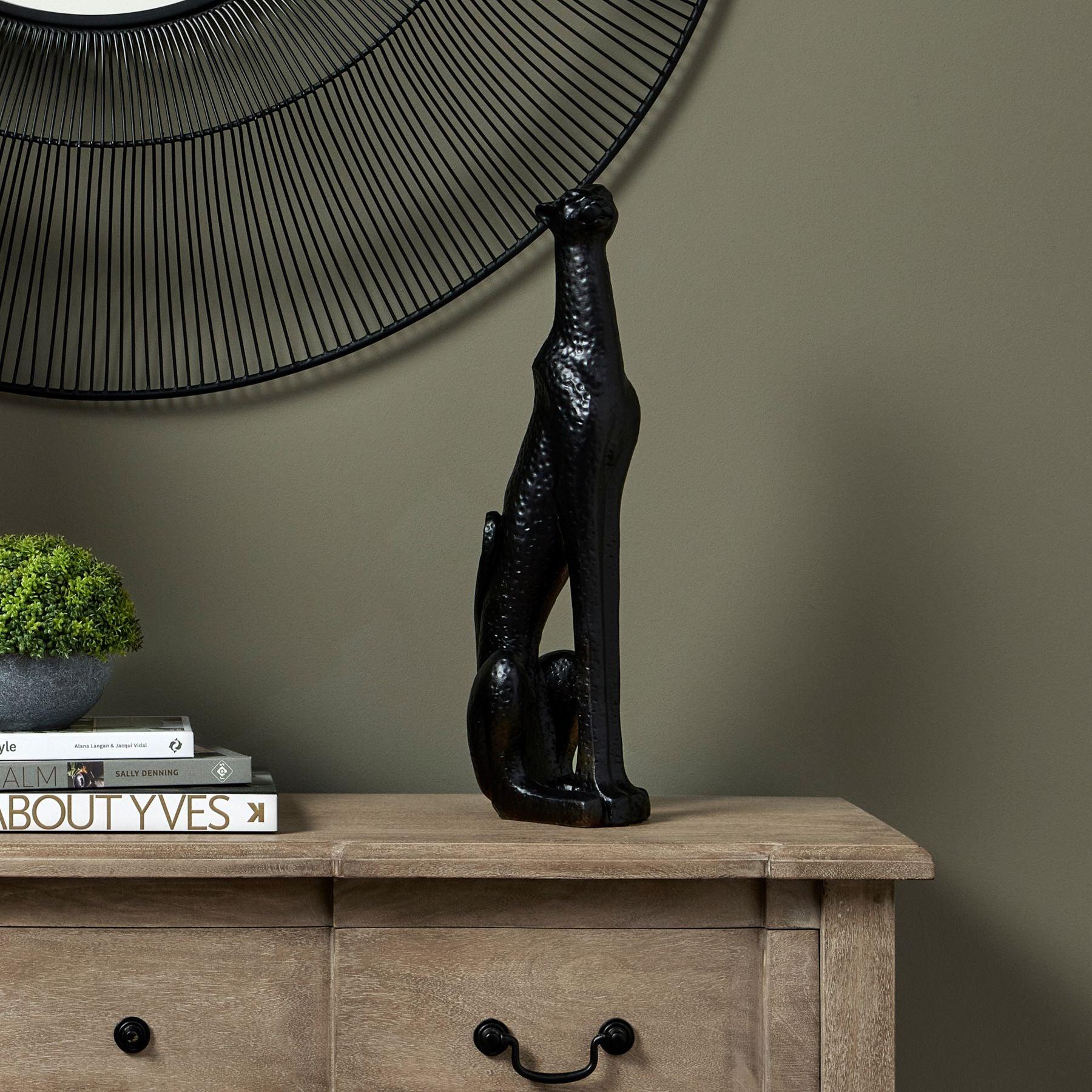 Black Leopard Standing Ornament - Eudemonia Home Goods