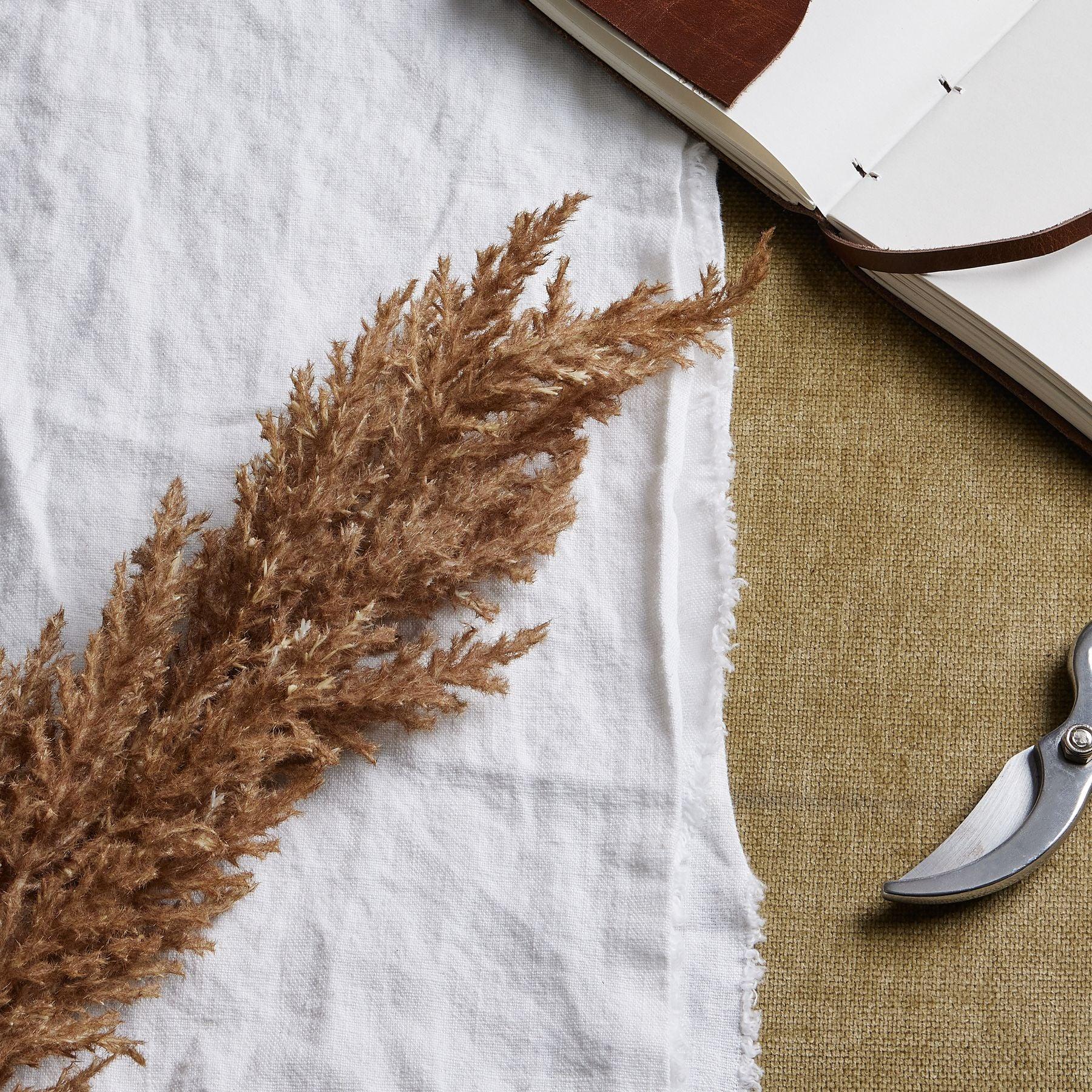 Taupe Faux Dried Pampas Grass Stem - Eudemonia Home Goods