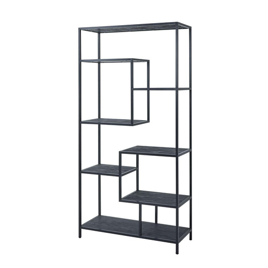 Large Black Multi Shelf Unit - Eudemonia Home Goods