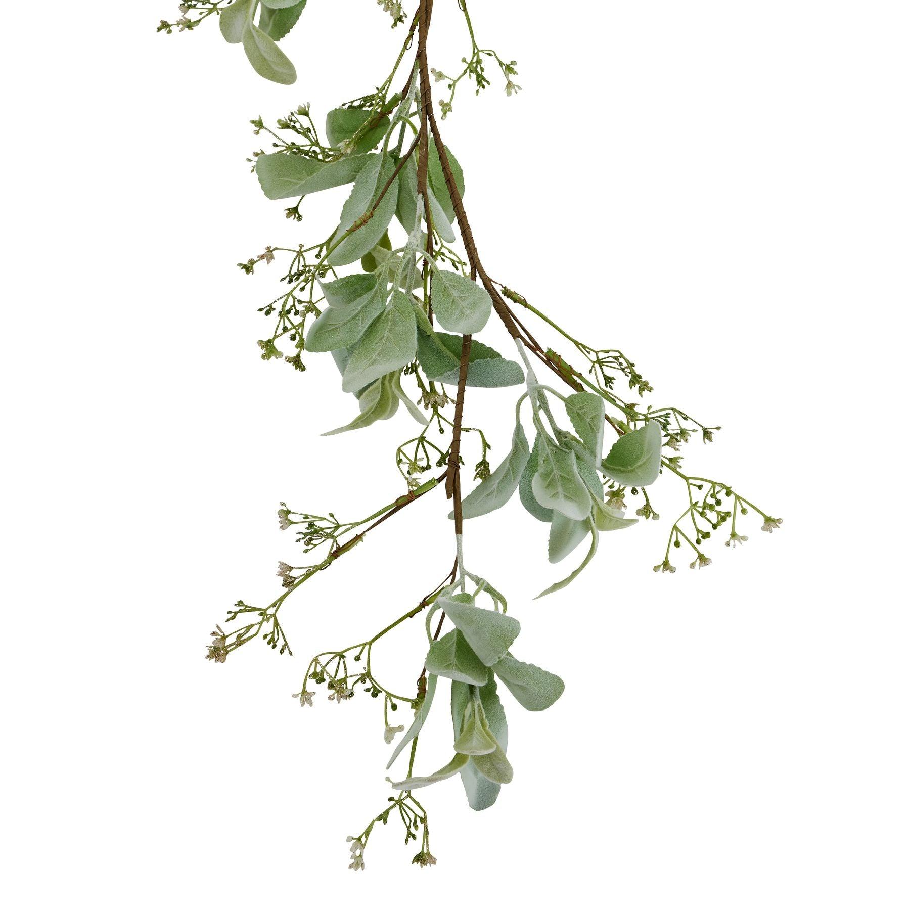 Winter Garland With Lambs Ear And Wax Flower - Eudemonia Home Goods