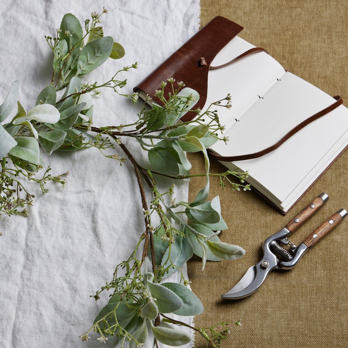 Winter Garland With Lambs Ear And Wax Flower - Eudemonia Home Goods