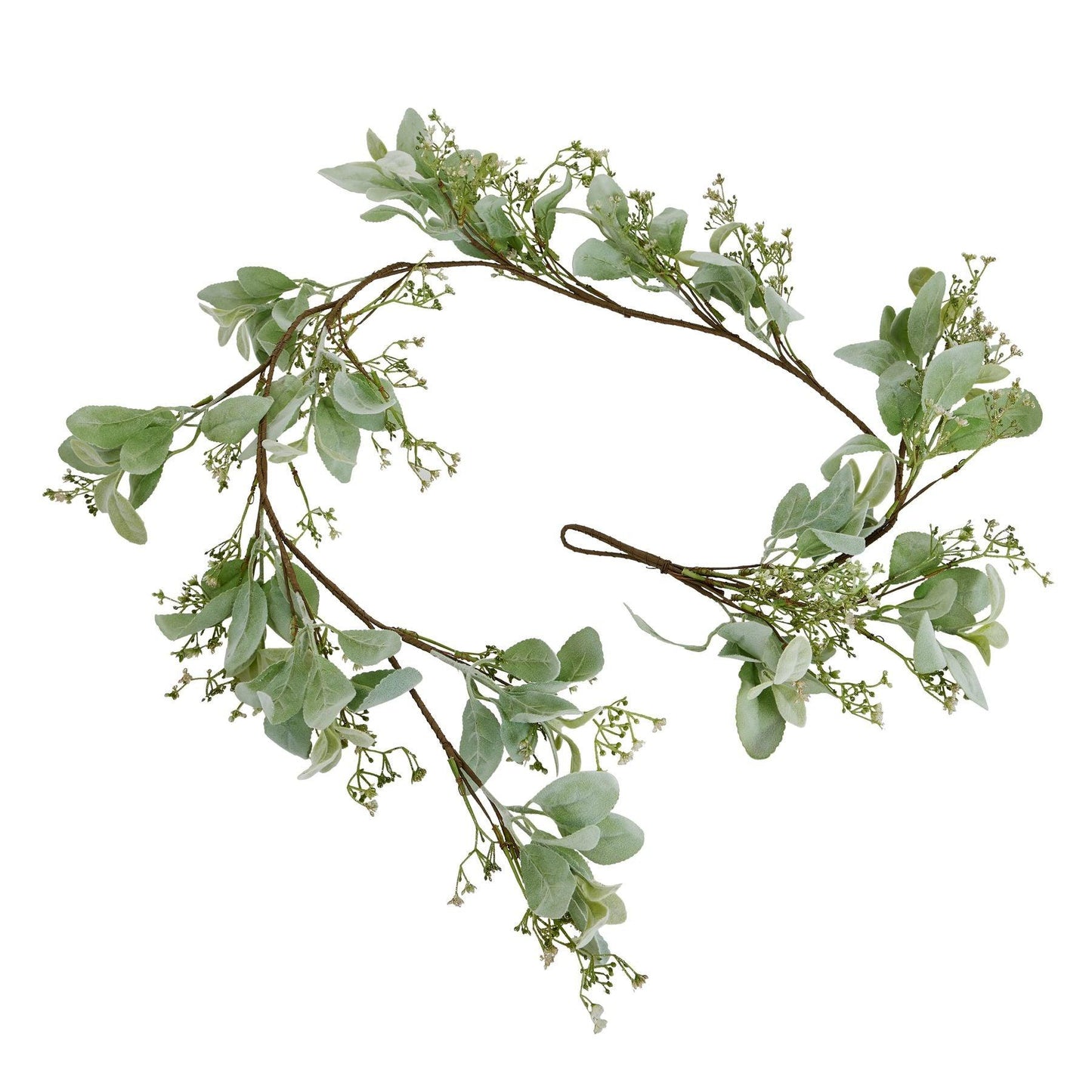 Winter Garland With Lambs Ear And Wax Flower - Eudemonia Home Goods