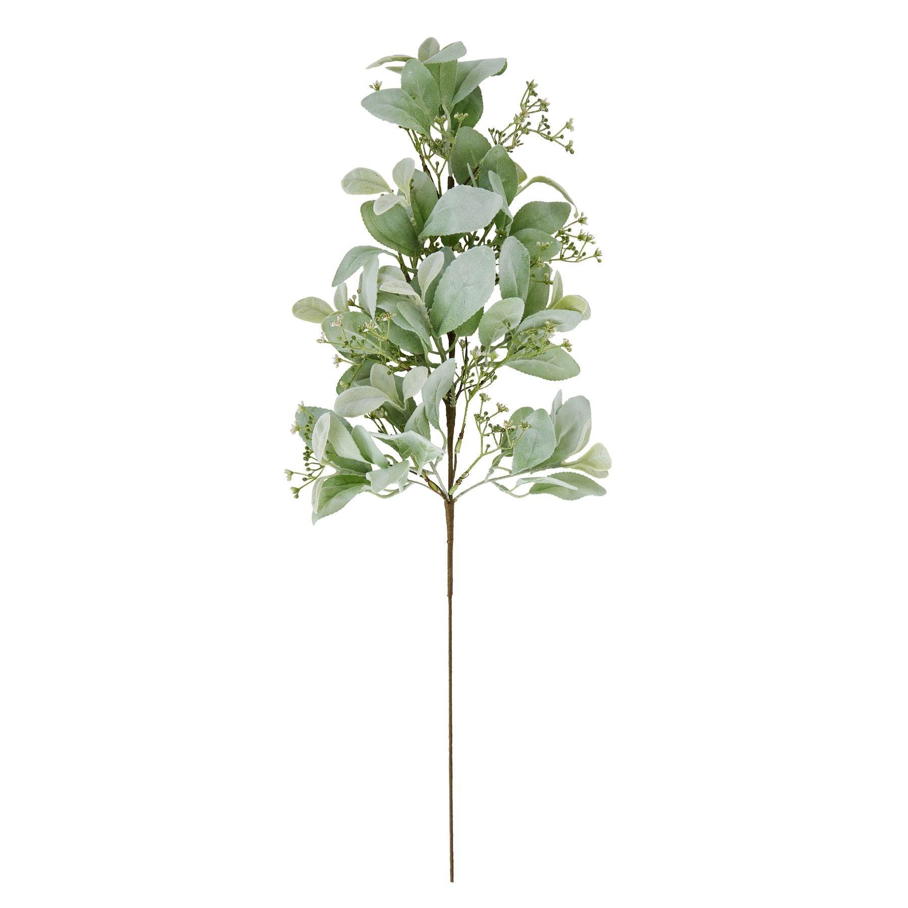 Large Winter Sprig With Lambs Ear And Wax Flower - Eudemonia Home Goods