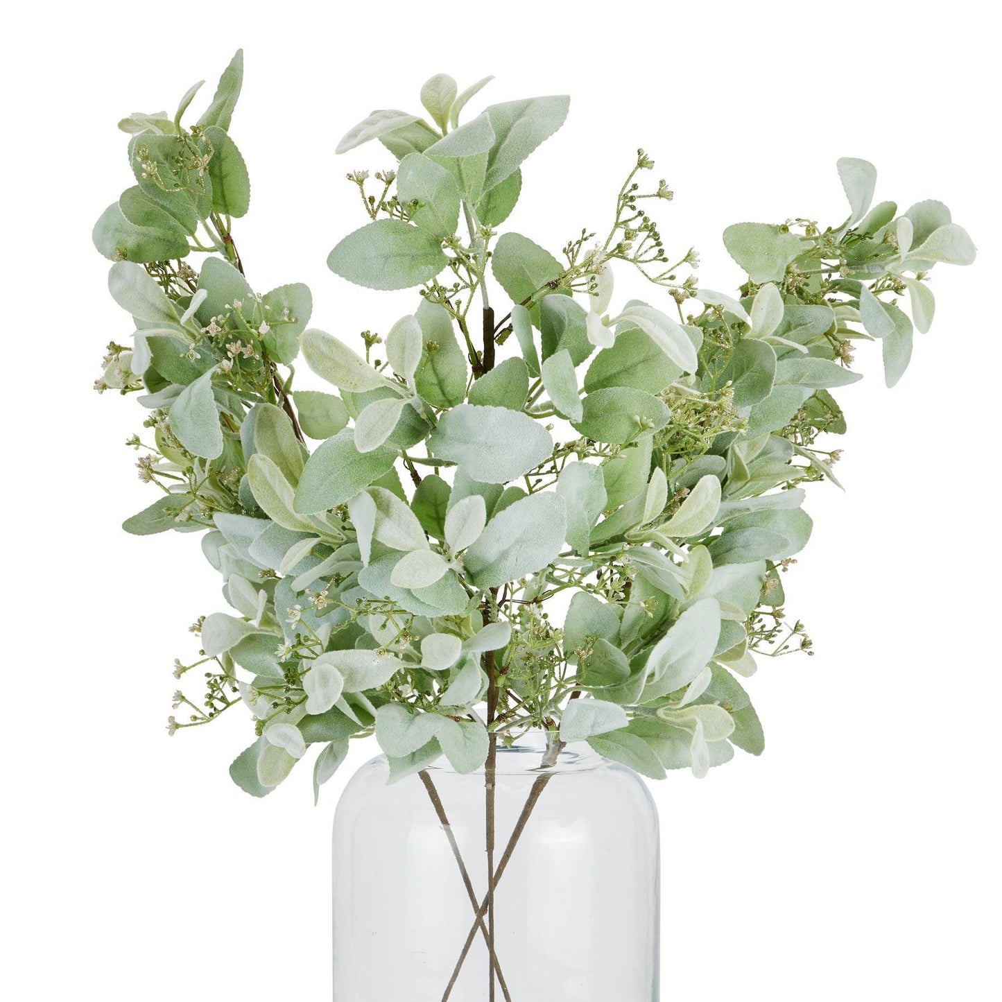 Large Winter Sprig With Lambs Ear And Wax Flower - Eudemonia Home Goods
