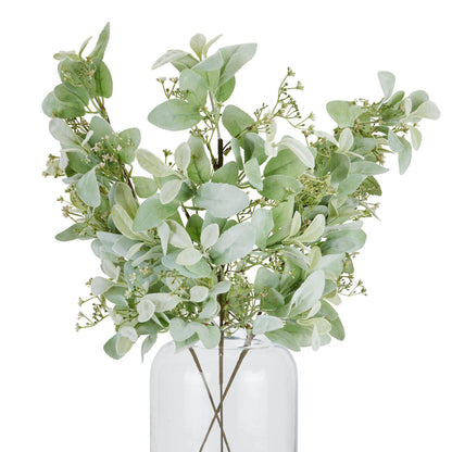 Large Winter Sprig With Lambs Ear And Wax Flower - Eudemonia Home Goods