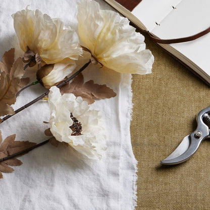 Large White Poppy Stem - Eudemonia Home Goods