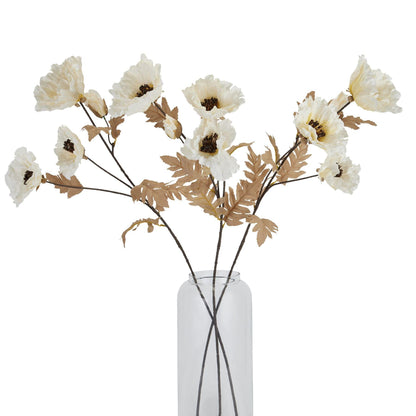 Large White Poppy Stem - Eudemonia Home Goods