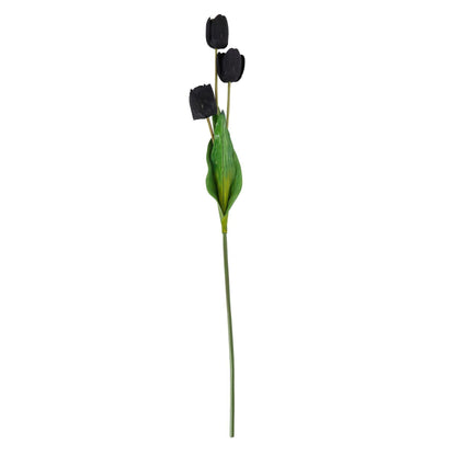 Tall Black Triple Tulip Stem - Eudemonia Home Goods