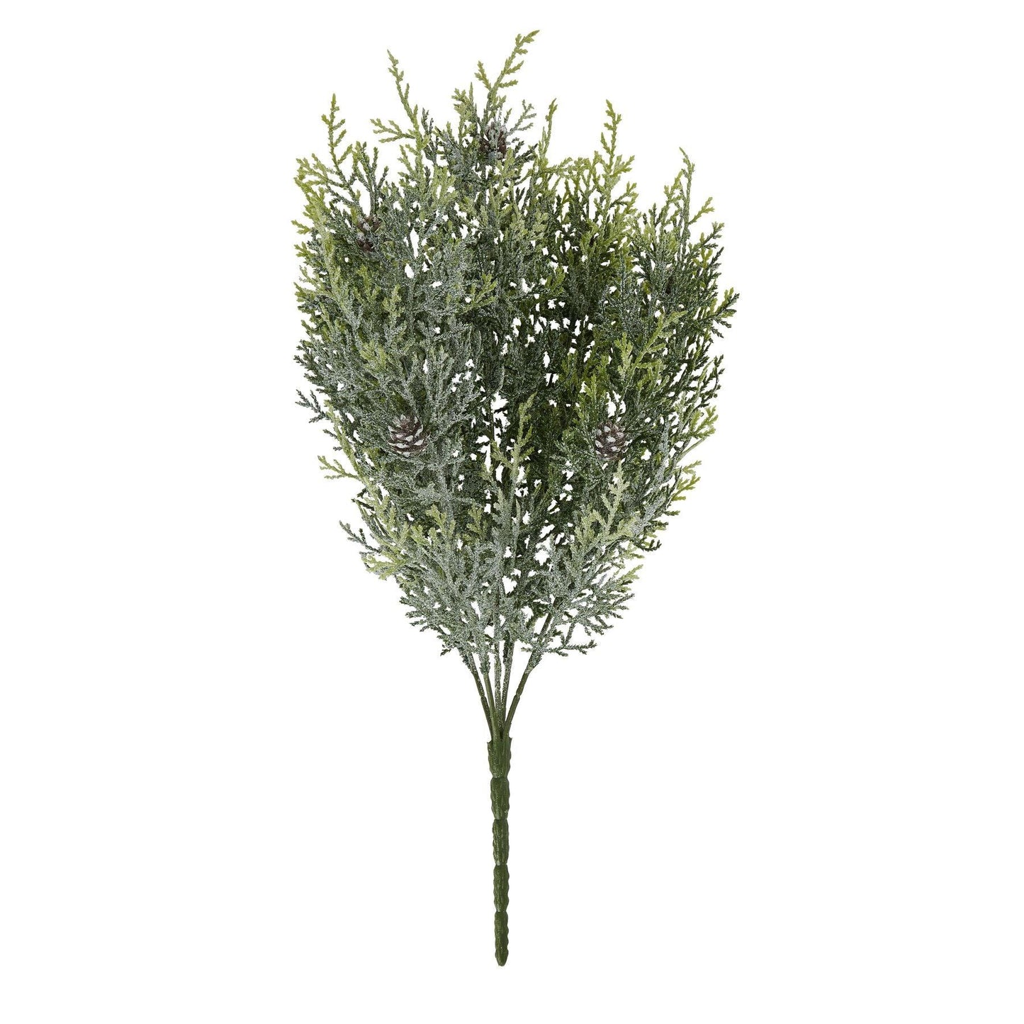 Frosted Pine Spray Stem With Pinecones - Eudemonia Home Goods