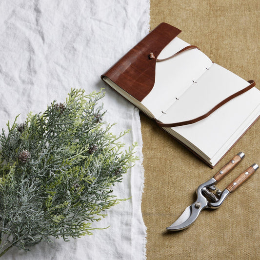 Frosted Pine Spray Stem With Pinecones - Eudemonia Home Goods