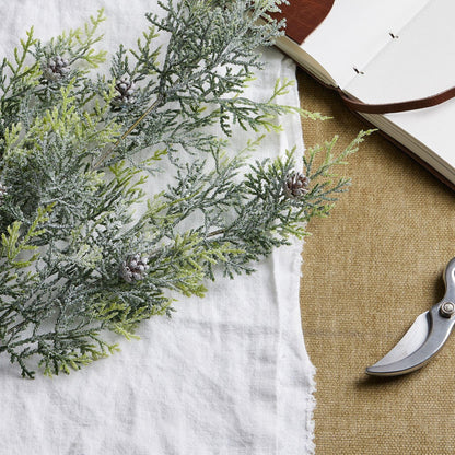 Frosted Pine Tall Stem With Pinecones - Eudemonia Home Goods