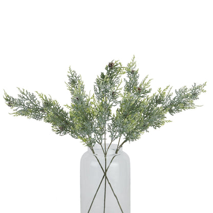 Frosted Pine Tall Stem With Pinecones - Eudemonia Home Goods