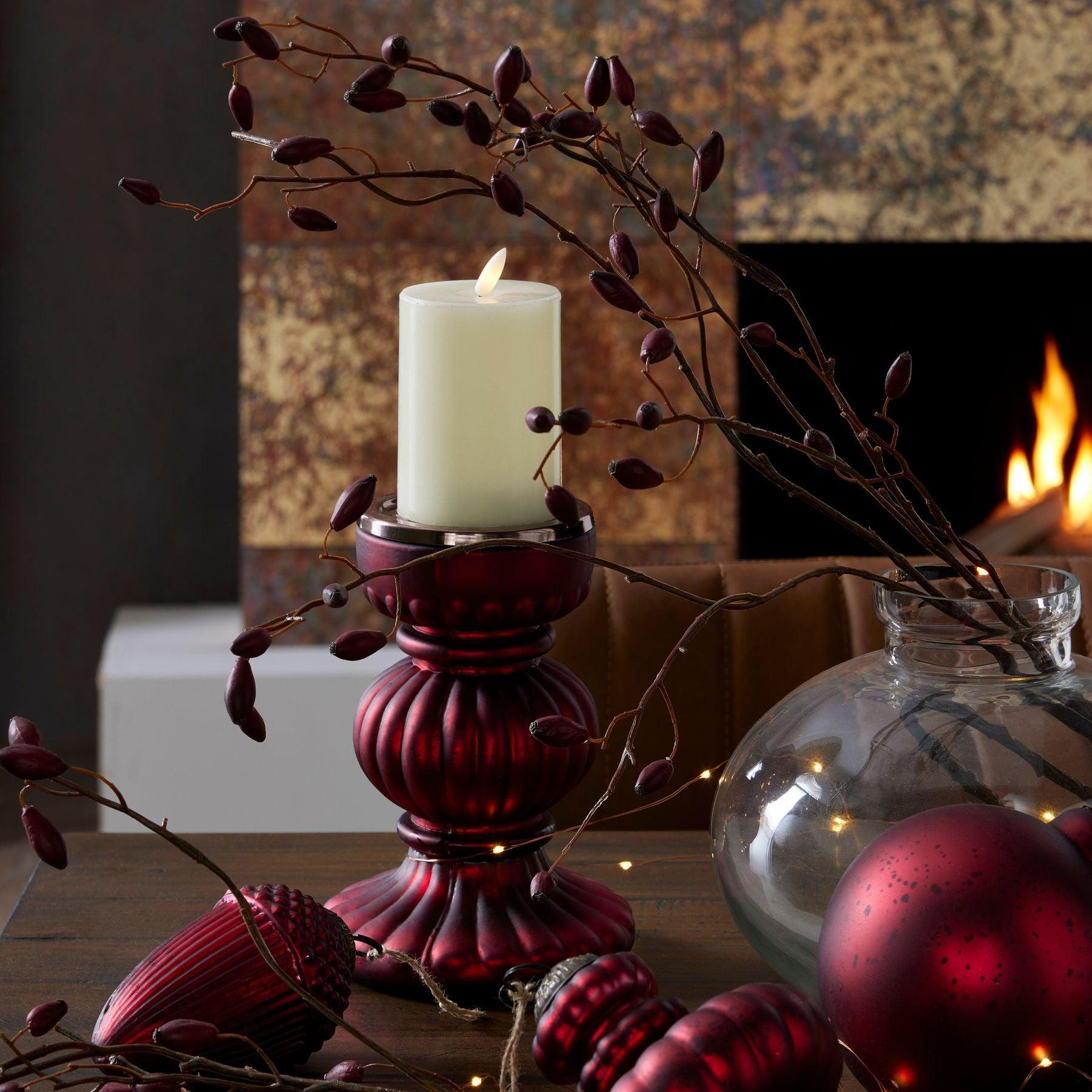 Ruby Red Bonbon Large Candle Holder - Eudemonia Home Goods