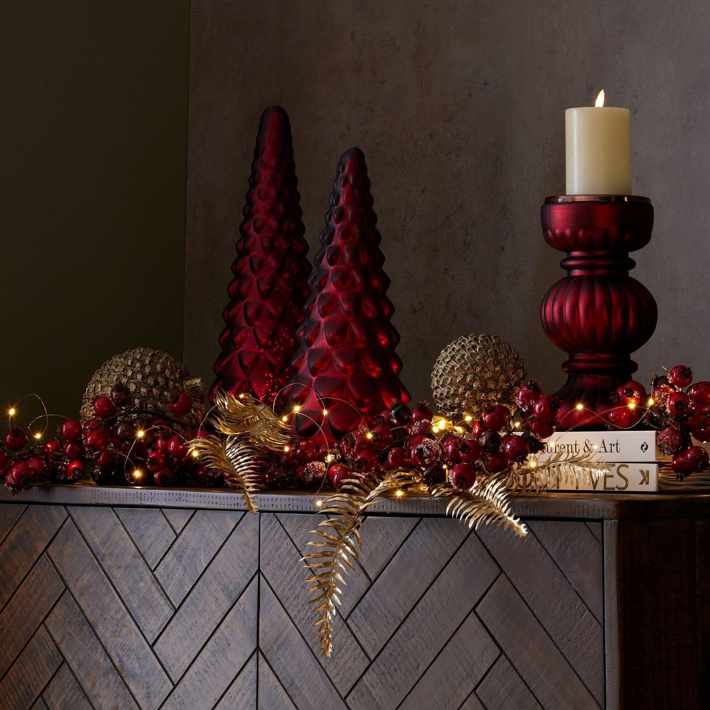 Noel Collection Ruby Red Decorative Tree - Eudemonia Home Goods