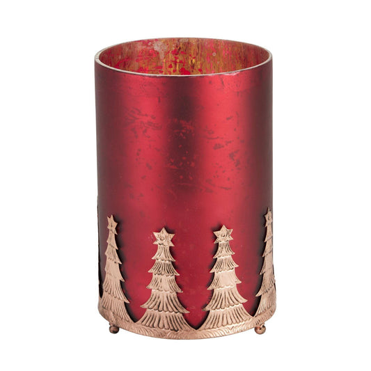 The Noel Collection Ruby Red Christmas Tree Candle Holder - Eudemonia Home Goods