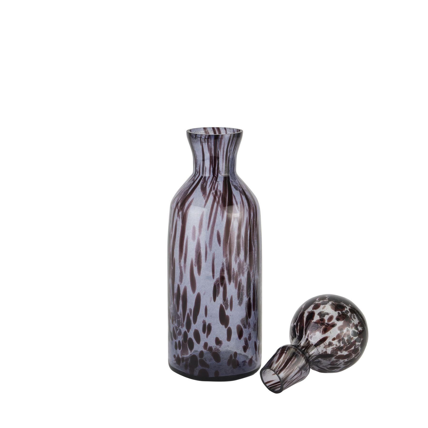 Black Dapple Bottle With Stopper - Eudemonia Home Goods