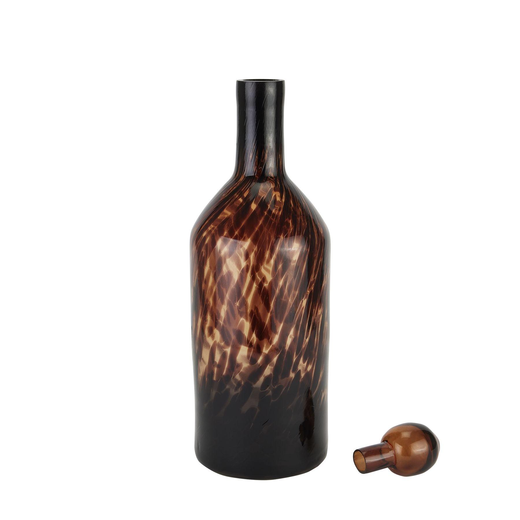 Amber Dapple Tall Bottle With Stopper - Eudemonia Home Goods