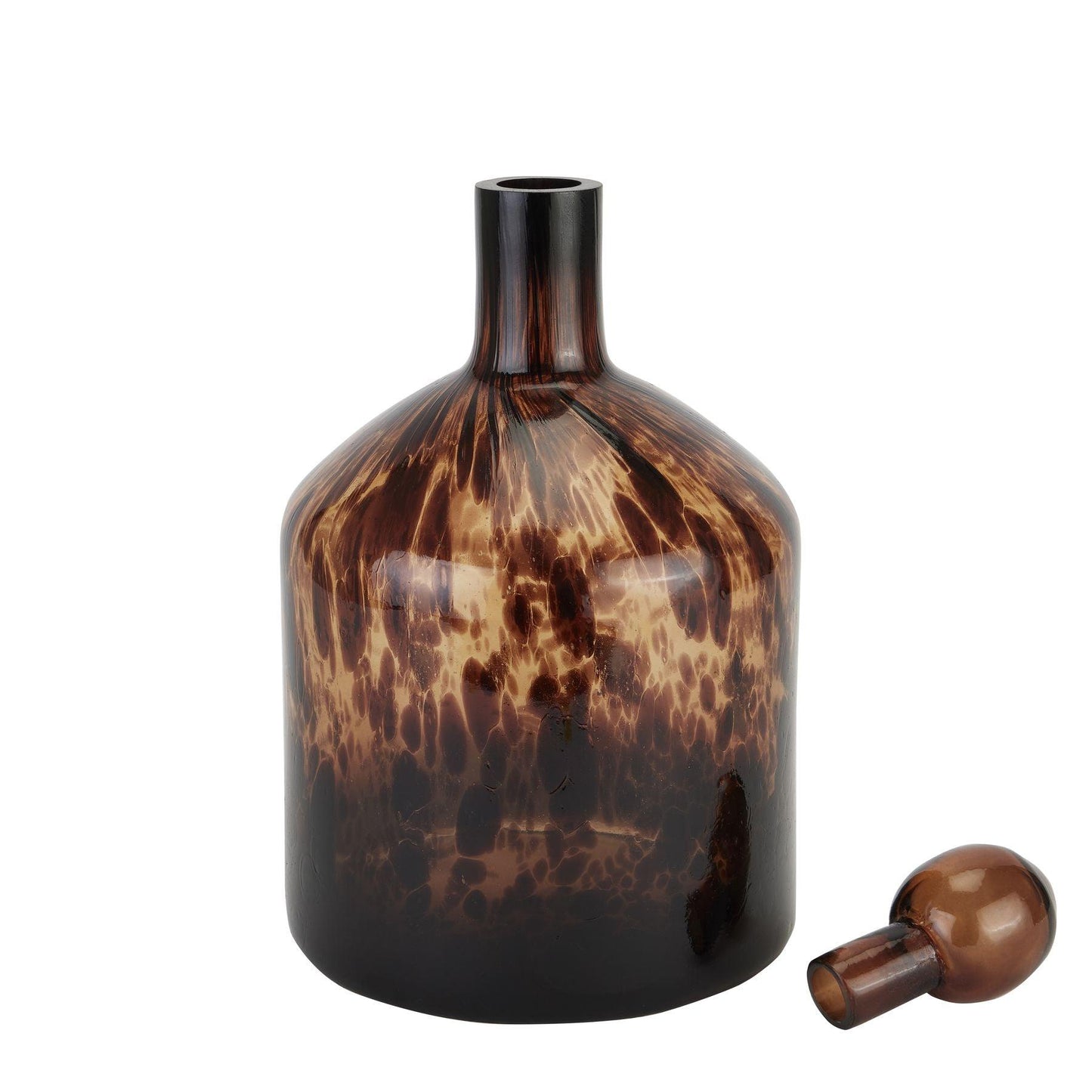 Amber Dapple Bottle With Stopper - Eudemonia Home Goods