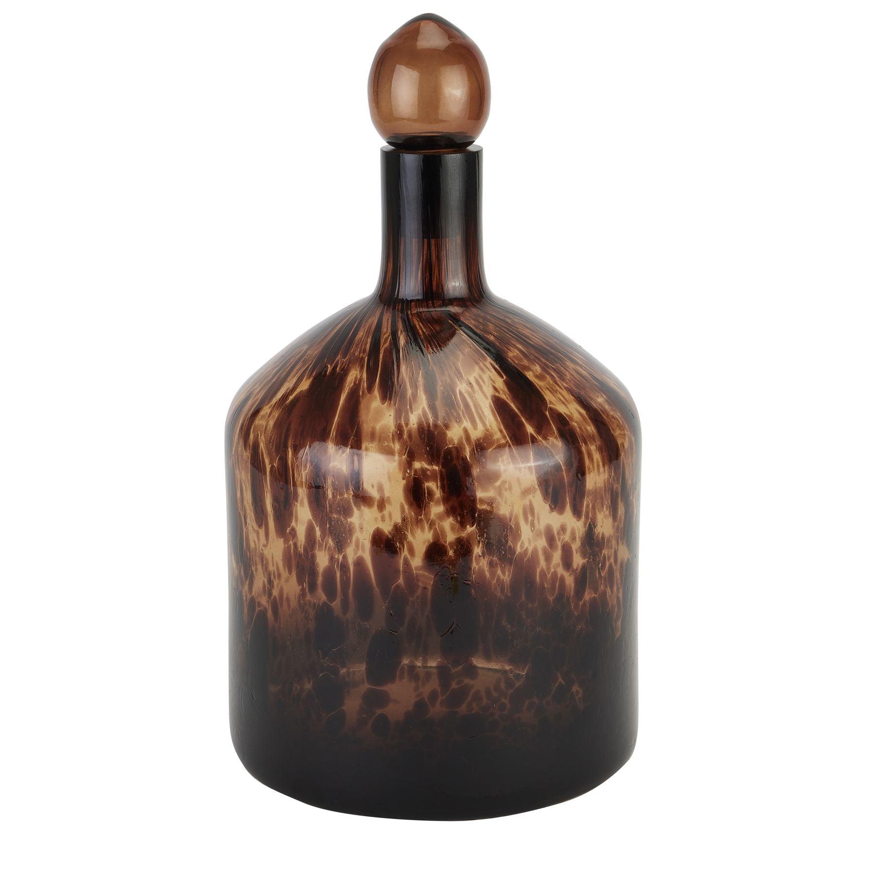 Amber Dapple Bottle With Stopper - Eudemonia Home Goods