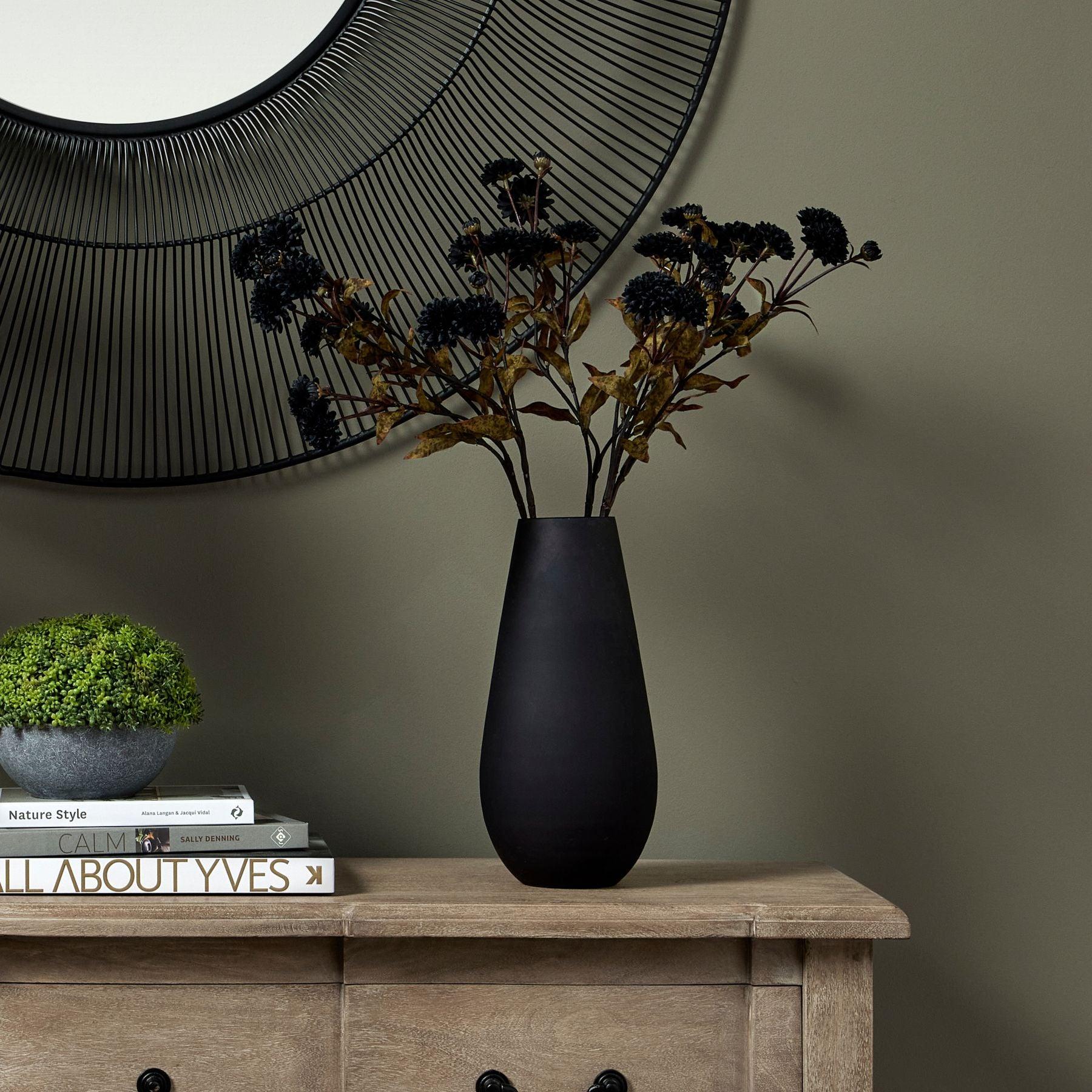 Black Glass Vase - Eudemonia Home Goods