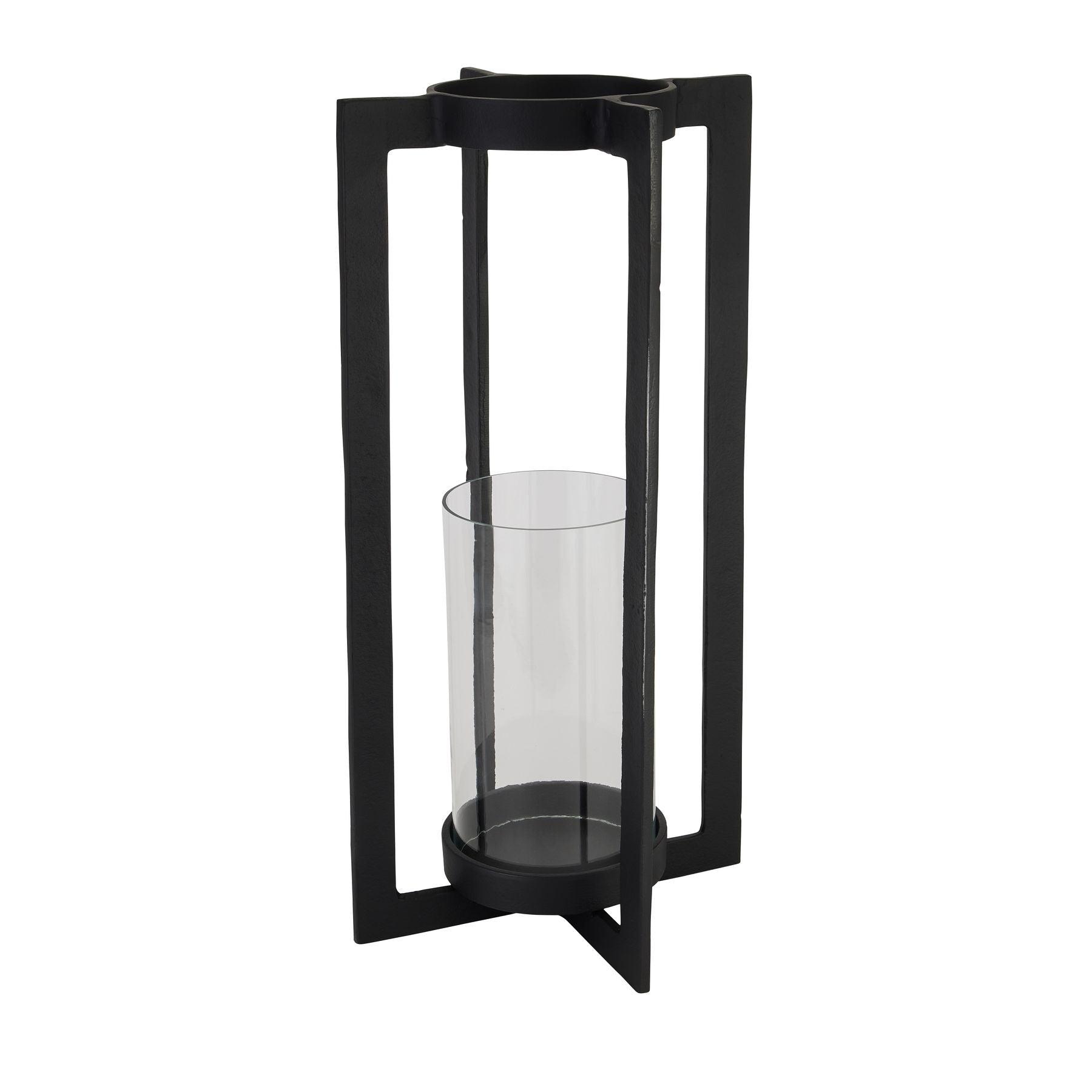 Tall Black Hurrican Lantern - Eudemonia Home Goods