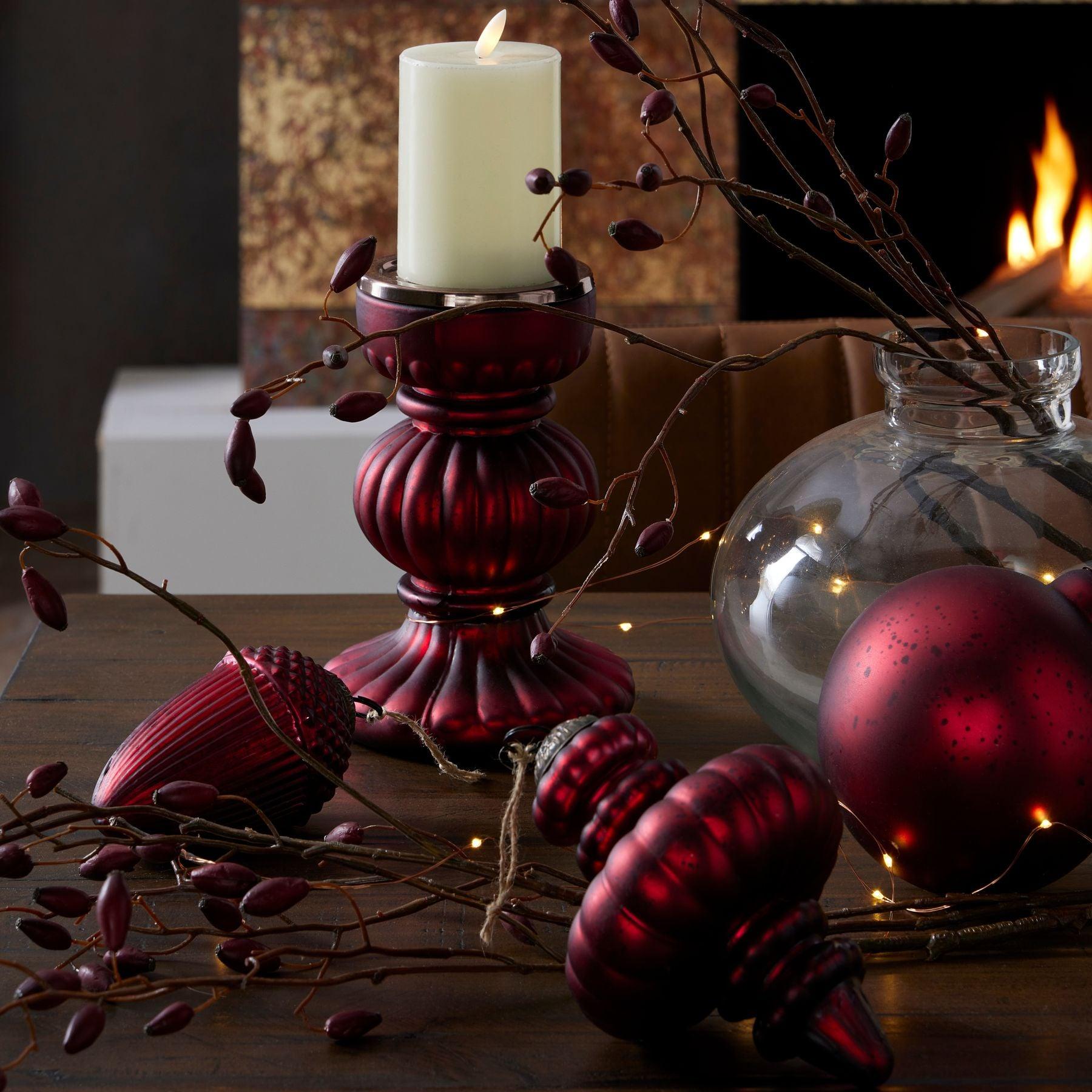 The Noel Collection Ruby Red Fluted Bauble - Eudemonia Home Goods