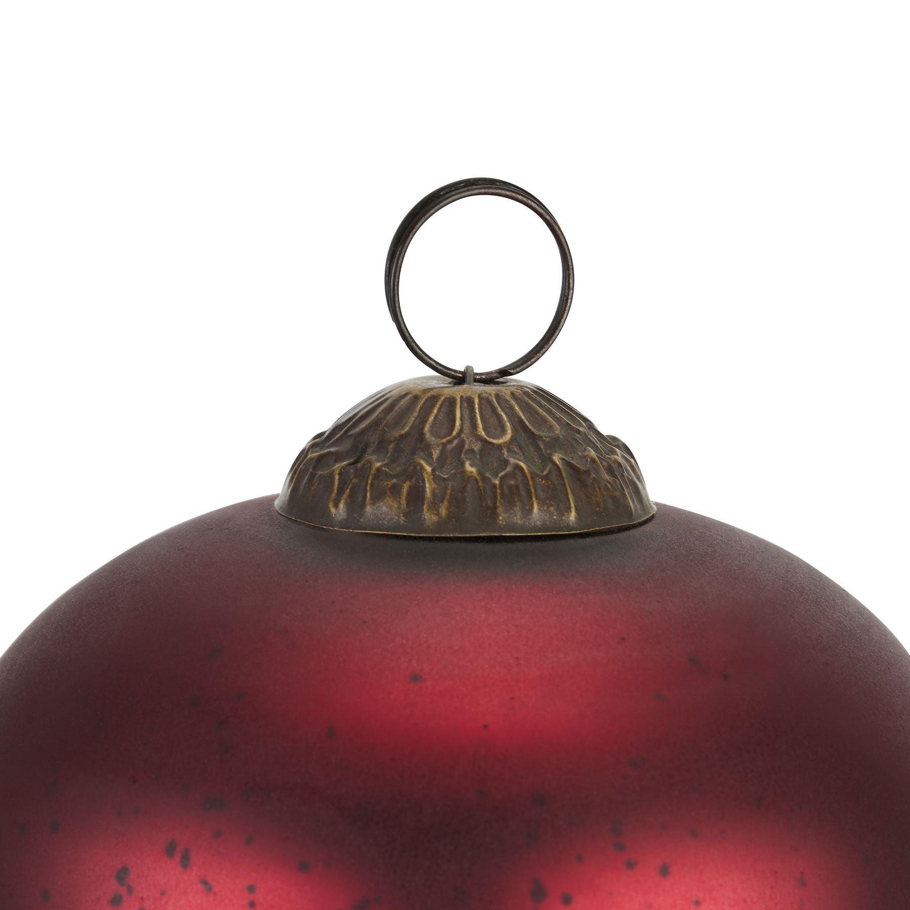 The Noel Collection Ruby Red Bulbous Christmas Bauble - Eudemonia Home Goods