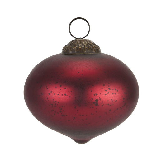 The Noel Collection Ruby Red Bulbous Christmas Bauble - Eudemonia Home Goods