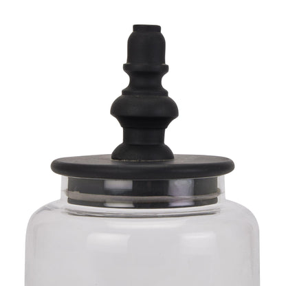Black Finial Glass Canister - Eudemonia Home Goods