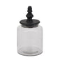 Black Finial Glass Canister - Eudemonia Home Goods