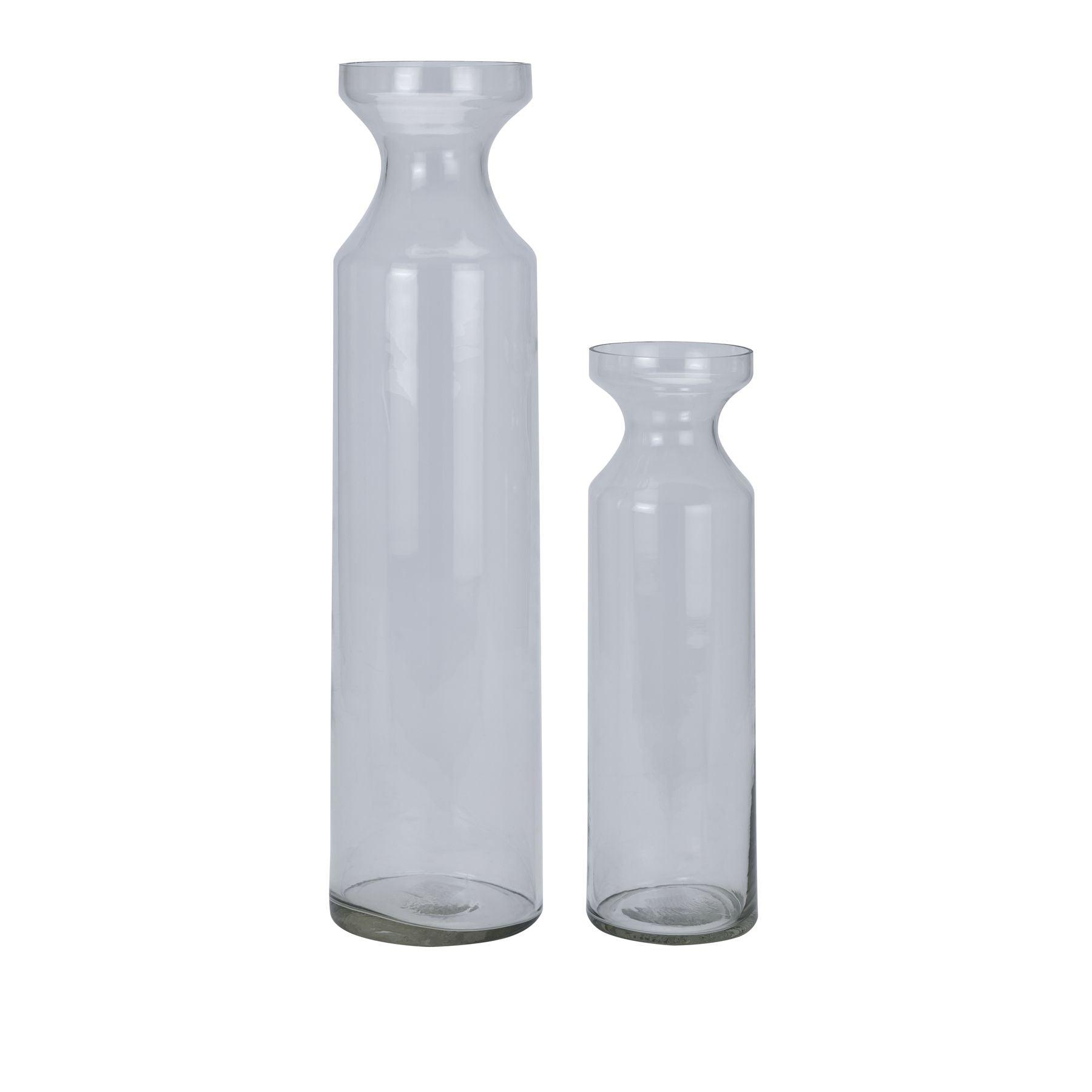 Clear Glass Fluted Vase - Eudemonia Home Goods