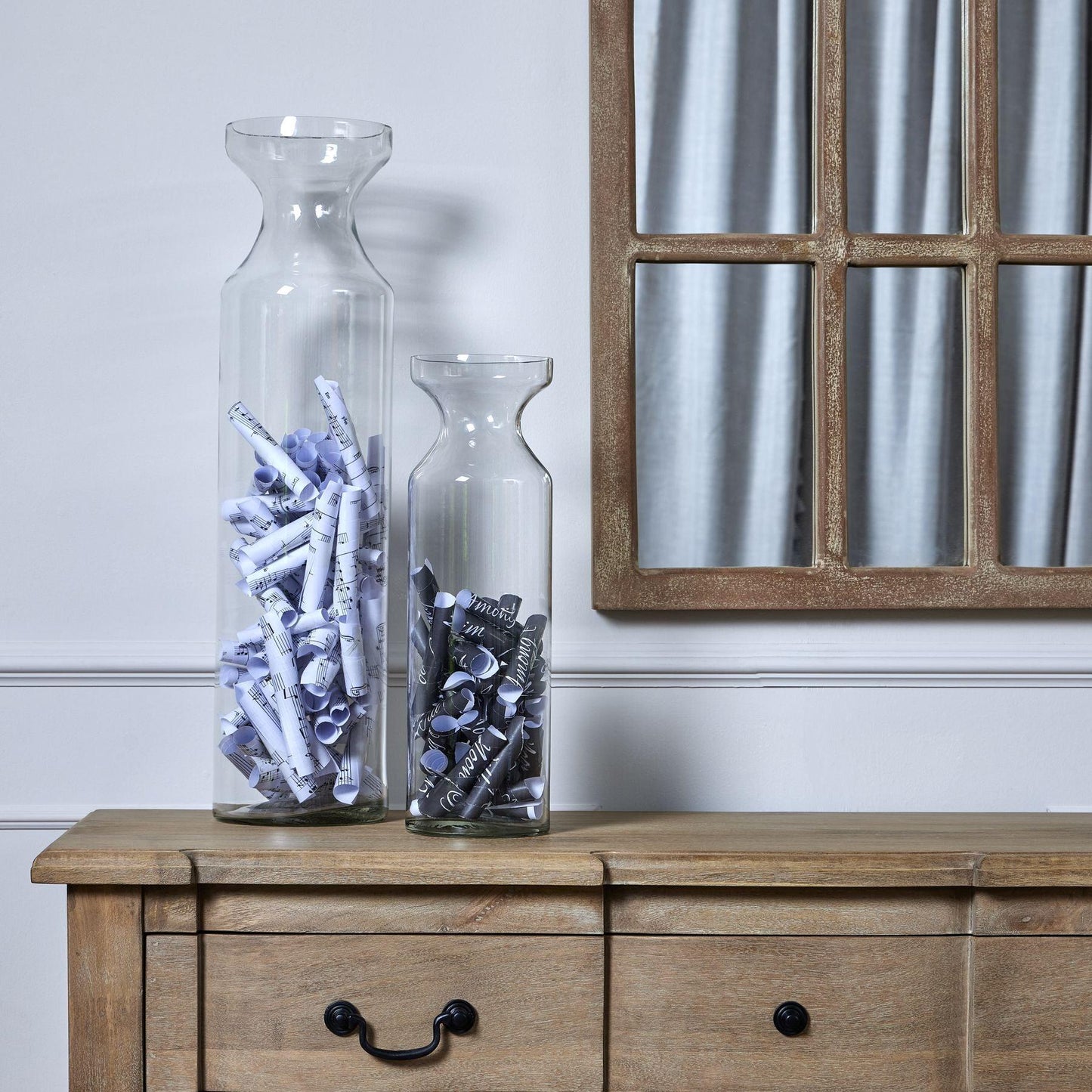 Clear Glass Fluted Vase - Eudemonia Home Goods