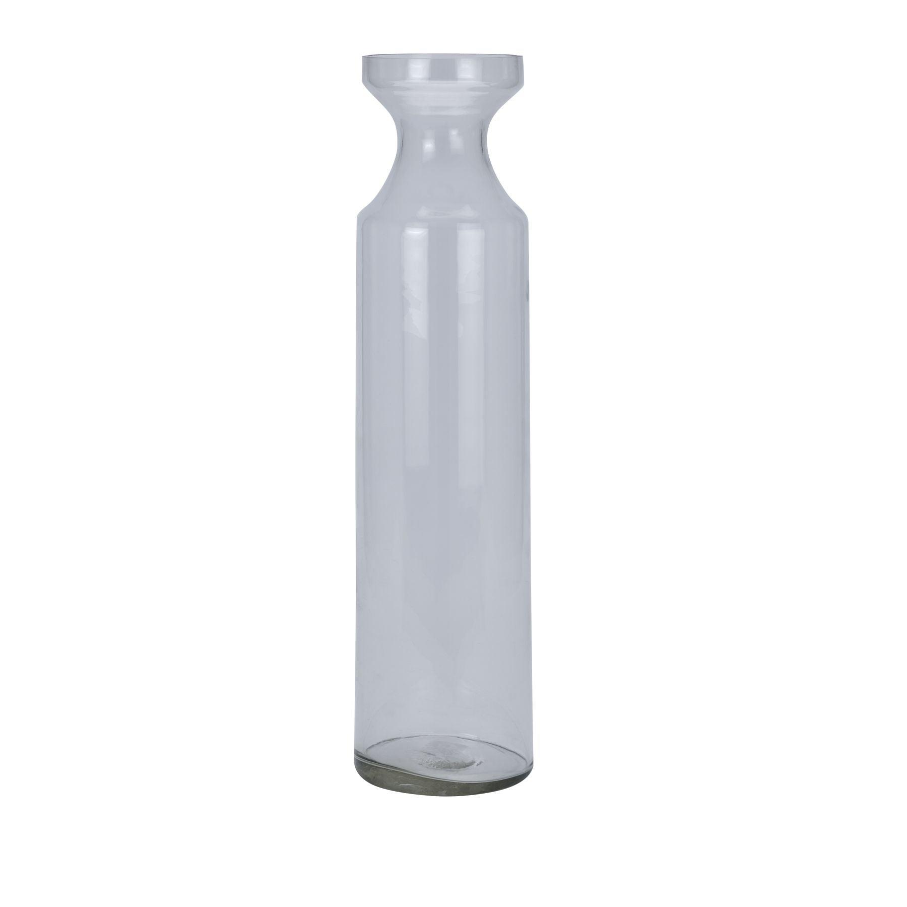 Clear Glass Tall Fluted Vase - Eudemonia Home Goods