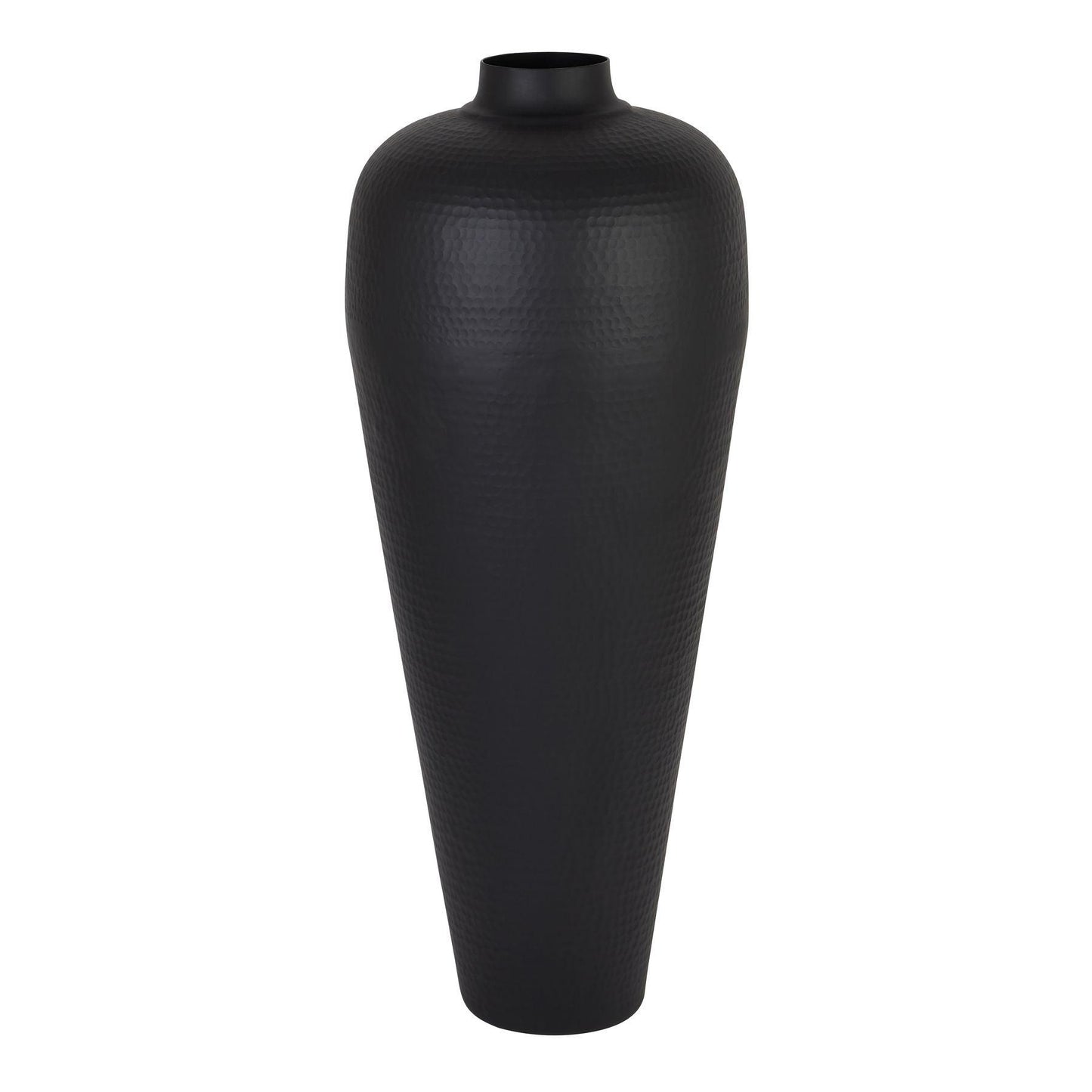 Matt Black Medium Hammered Vase Without Lid - Eudemonia Home Goods