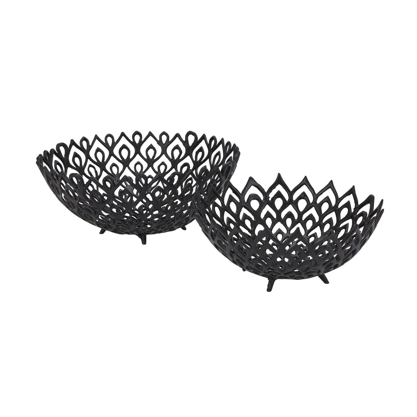 Black Cast Large Lattice Bowl - Eudemonia Home Goods