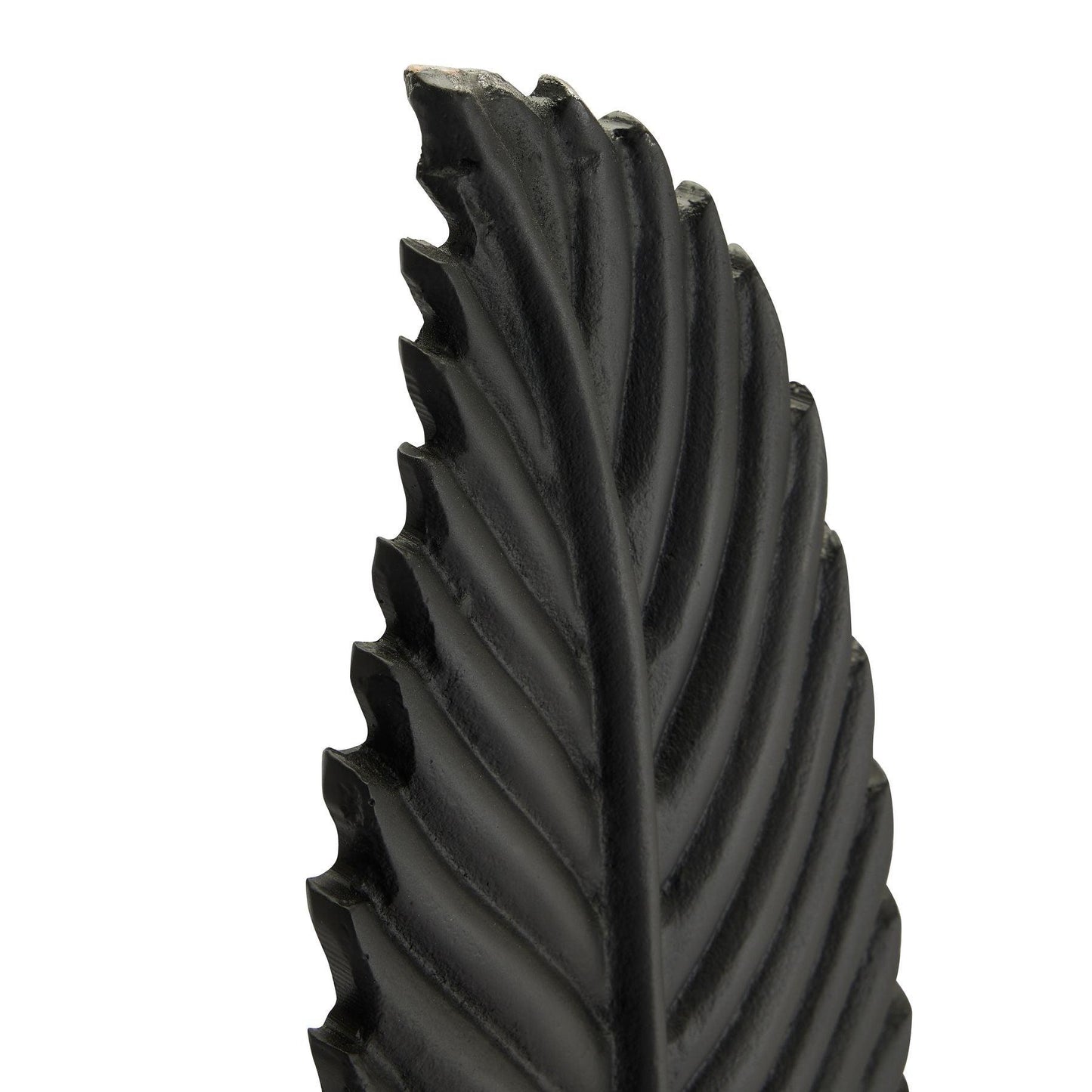 Black Cast Large Leaf Ornament - Eudemonia Home Goods