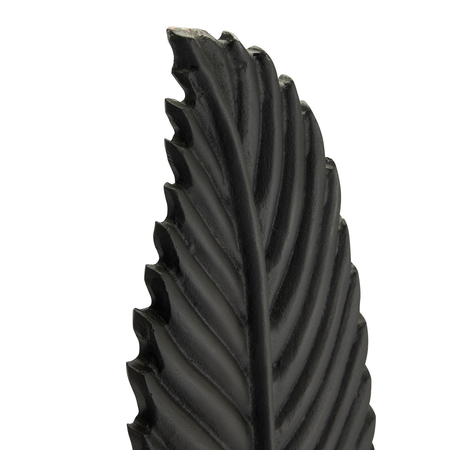 Black Cast Large Leaf Ornament - Eudemonia Home Goods