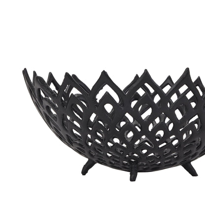 Black Cast Lattice Bowl - Eudemonia Home Goods