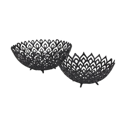 Black Cast Lattice Bowl - Eudemonia Home Goods