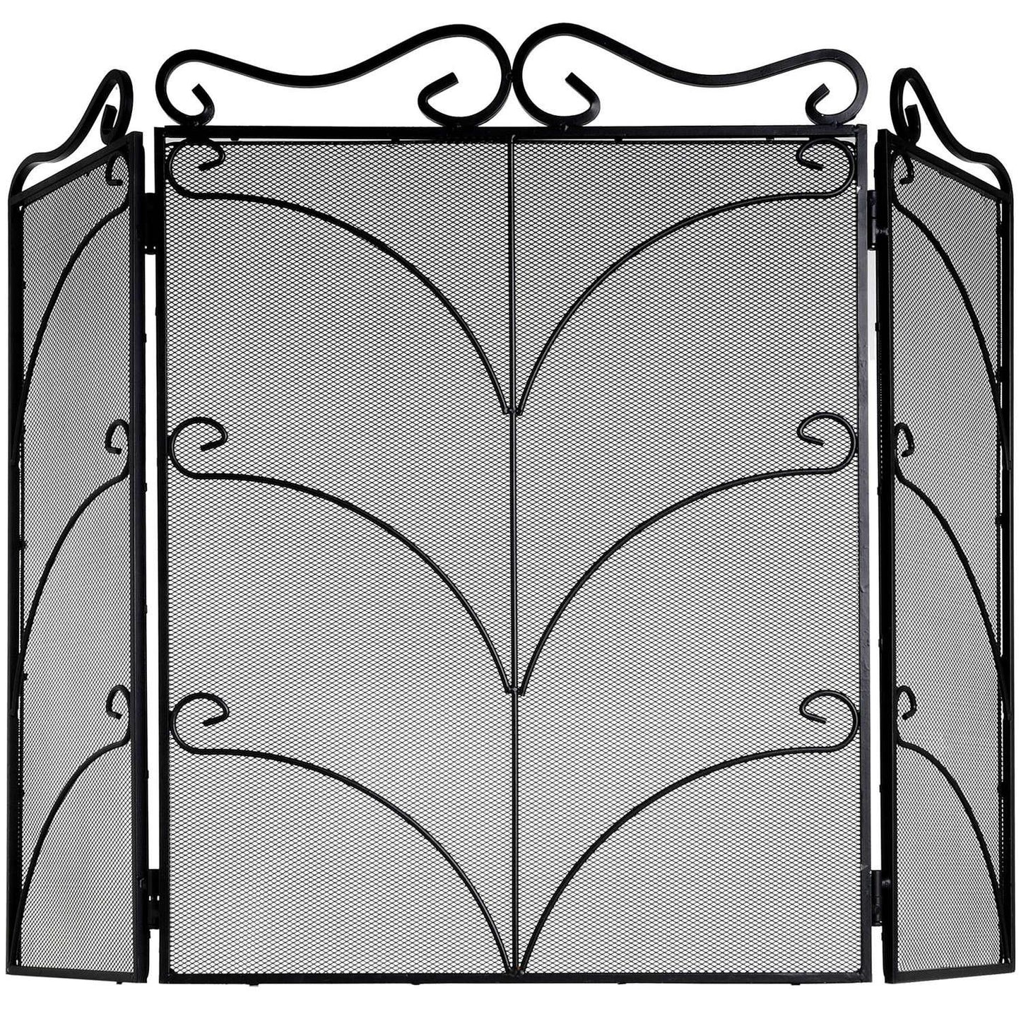 Heavy Large Black Ornate Fire Screen - Eudemonia Home Goods