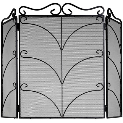 Heavy Large Black Ornate Fire Screen - Eudemonia Home Goods