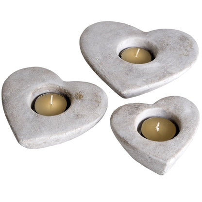 Set Of Three Heart Tea Light Holders - Eudemonia Home Goods